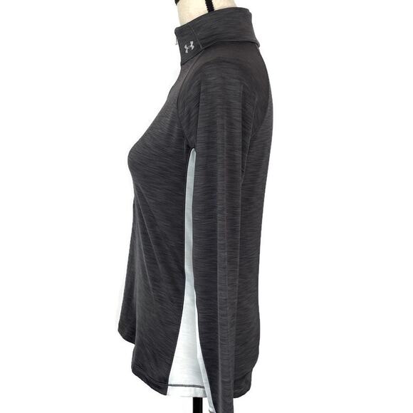 Under Armour Coldgear Pullover Top 1/2 Zip Long Sleeve Womens Sz Med Thumbholes - Picture 2 of 10